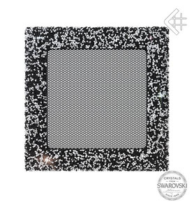 kratka kominkowa 17x17 SWAROVSKI czarno-srebrna