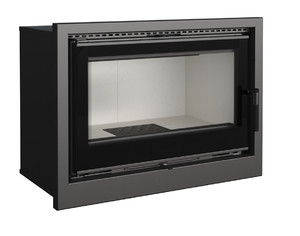 Kaseta kominkowa powietrzna stalowa z acumotte i szybą typu glass Arke 80 z turbiną + dolot, moc 6-16kw