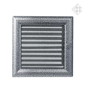 kratka kominkowa 22x22 oskar z żaluzją czarno-srebrna