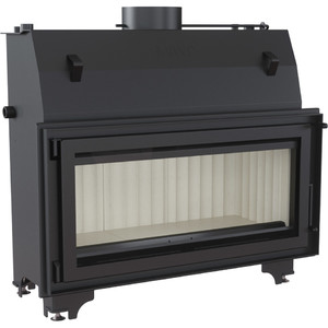 Wkład kominkowy z płaszczem wodnym z szybrem Mila z wężownicą i acumotte + dolot, moc 11-30kw