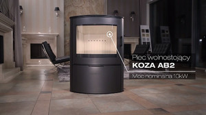 Piec wolnostojący KOZA AB S/2 do rekuperacji z acumotte z wylotem spalin fi 150 + dolot, moc 6-12kw