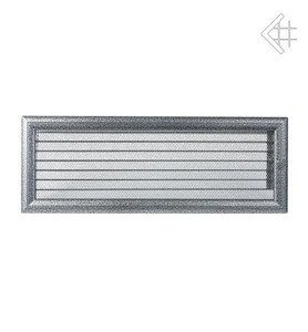 kratka kominkowa 17x49 oskar z żaluzją czarno-srebrna